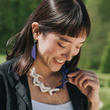 Vee Adjustable Necklace / Purple Mix