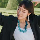 Vee Adjustable Necklace / Teal Mix