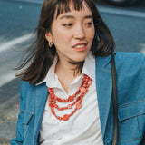 Droplet Adjustable Necklace / Scarlet