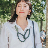 Rope Adjustable Necklace / Mint Green Mix