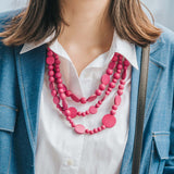 Droplet Adjustable Necklace / Raspberry
