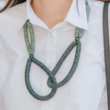 Rope Adjustable Necklace / Mint Green Mix