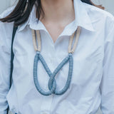 Rope Adjustable Necklace / Lavender Mix