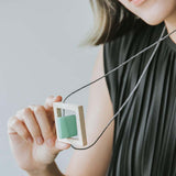 Block Necklace Mint Green Mix
