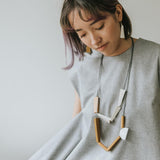 Quadrangle Q2 Adjustable Necklace / Mustard Mix