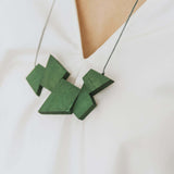 Oblong Adjustable Necklace / Army Green