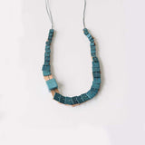 Stacked Adjustable Necklace / Teal