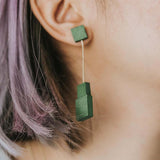 Mia Series 2 Square 2 Earrings / Forest