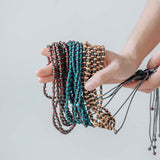 Seed Strand Adjustable Necklace / Maroon