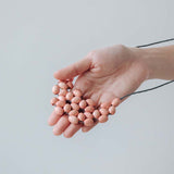 Seed Interlace Adjustable Necklace / Peach