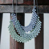 Dot Bib Adjustable Necklace / Sky Blue