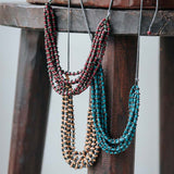 Seed Strand Adjustable Necklace / Maroon