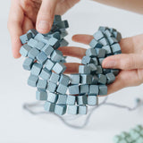Cube Adjustable Necklace / Sky Blue
