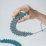 Dot Bib Adjustable Necklace / Sky Blue