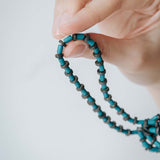 Seed Strand Adjustable Necklace / Teal