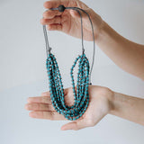 Seed Strand Adjustable Necklace / Teal
