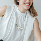 Seed Interlace Adjustable Necklace / White