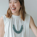 Dot Bib Adjustable Necklace / Sky Blue