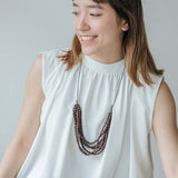 Seed Strand Adjustable Necklace / Maroon