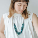 Seed Strand Adjustable Necklace / Teal
