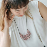 Seed Interlace Adjustable Necklace / Pink