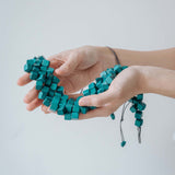 Cube Adjustable Necklace / Kelly Green