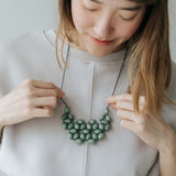 Seed Interlace Adjustable Necklace / Mint