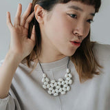 Seed Interlace Adjustable Necklace / White