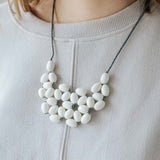 Seed Interlace Adjustable Necklace / White