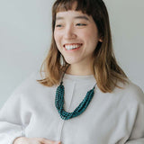 Seed Strand Adjustable Necklace / Teal