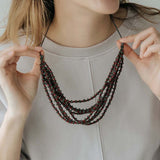 Seed Strand Adjustable Necklace / Maroon