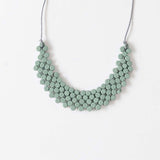 Dot Bib Adjustable Necklace / Mint Green