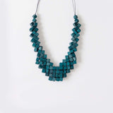 Cube Adjustable Necklace / Teal