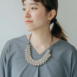 Dot Bib Adjustable Necklace / Sand
