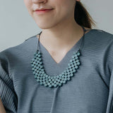 Dot Bib Adjustable Necklace / Sky Blue