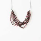 Seed Strand Adjustable Necklace / Maroon