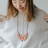 Seed Interlace Adjustable Necklace / Peach