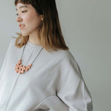 Seed Interlace Adjustable Necklace / Peach