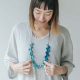 Vee Adjustable Necklace / Teal Mix