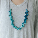 Vee Adjustable Necklace / Teal Mix