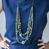Droplet Adjustable Necklace / Grey