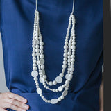 Droplet Adjustable Necklace / Snow White