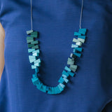Peacock Adjustable Necklace / Turquoise Mix
