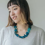 Peacock Adjustable Necklace / Turquoise Mix