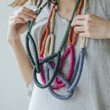 Rope Adjustable Necklace / Lavender Mix
