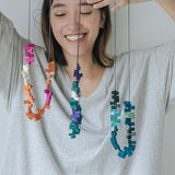 Peacock Adjustable Necklace / Turquoise Mix