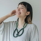 Rope Adjustable Necklace / Mint Green Mix