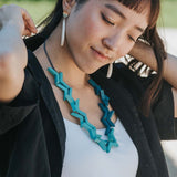 Vee Adjustable Necklace / Teal Mix