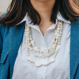 Droplet Adjustable Necklace / Snow White