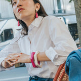Hexagon Bracelet / Raspberry